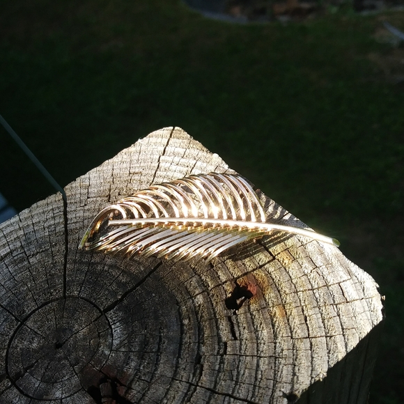 Valenza 1/20 12 kt. GF leaf brooch - Picture 2 of 5